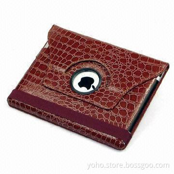 Brown Crocodile 360 Degrees Case for iPad 2 and iPad 3, Supports Auto-on/Off Feature